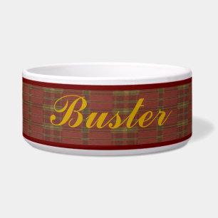 Personalisiert Red Kariert Pet Bowl Napf
