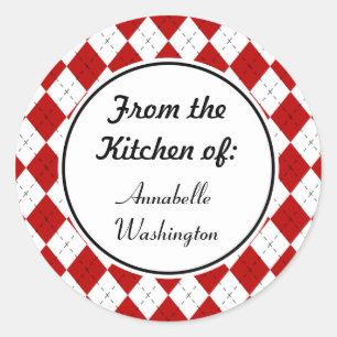 Personalisiert Red Kitchen Baking Stickers