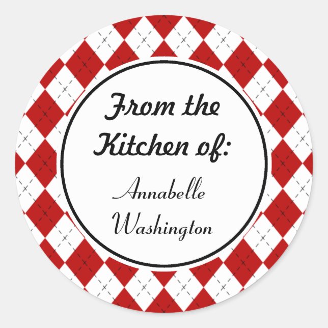 Personalisiert Red Kitchen Baking Stickers (Vorderseite)