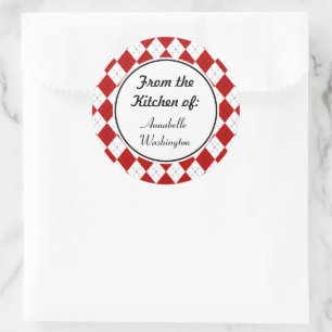 Personalisiert Red Kitchen Baking Stickers