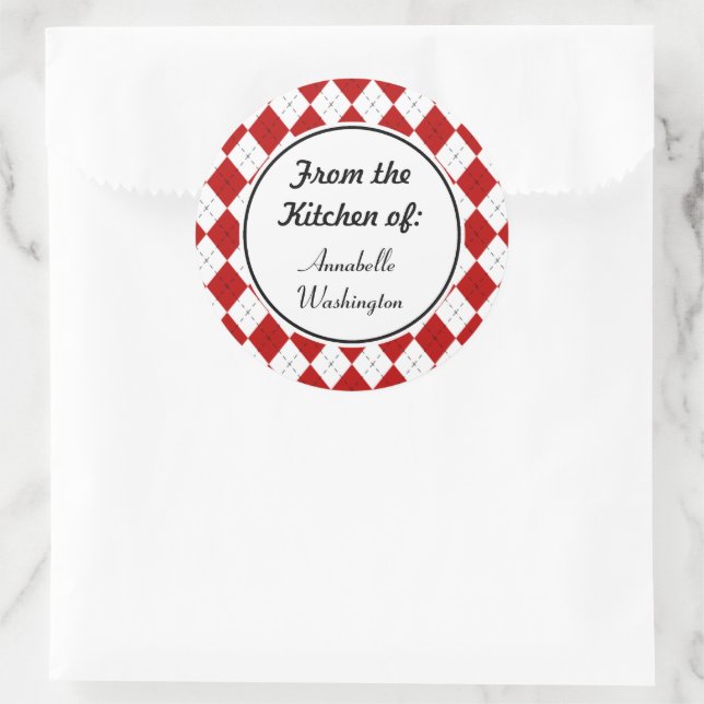 Personalisiert Red Kitchen Baking Stickers (Tasche)