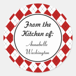 Personalisiert Red Kitchen Baking Stickers