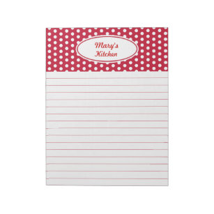 Personalisiert Red Kitchen Notepad Notizblock