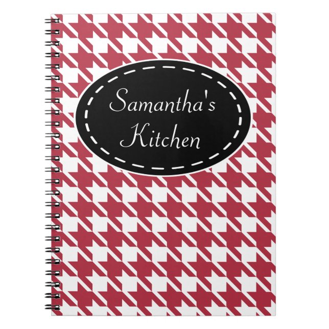 Personalisiert Red Kitchen Rezept Notebook Geschen Notizblock (Vorderseite)