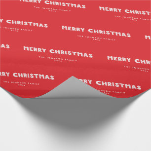 Personalisiert Red Merry Weihnachtswrapping Paper Geschenkpapier
