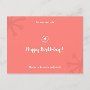 Personalisiert - Red Minimal Icons Geburtstag Postkarte