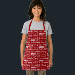 Personalisiert Red Name Collage Niedlich Weihnacht Schürze<br><div class="desc">Eine festliche Weihnachtsfeier,  die in neun Schriftart verziert ist und Ihren Nachnamen in Weiß schreibt. Niedliches Kindergeschenk mit lustiger Typografie.</div>