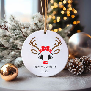 Personalisiert Red Nose Rudolf Weihnachtsschmuck