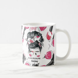 Personalisiert Red Pink Nail Tech Life Tasse