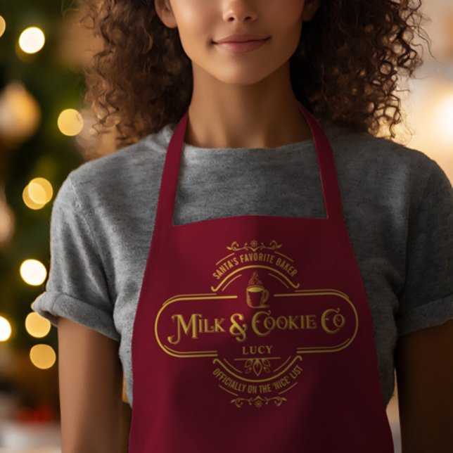 Personalisiert Red Script Funny Christmas Schürze (Personalized Red Script Funny Christmas Apron)