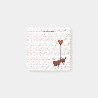 Personalisiert Red Smooth Dackel Heart Balloon Post-it Klebezettel