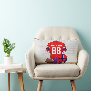 Personalisiert Red White Blue Football Jersey Lendenkissen