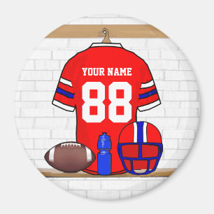 Personalisiert Red White Blue Football Jersey Magnet