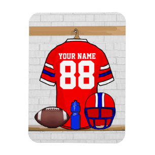 Personalisiert Red White Football Jersey Magnet