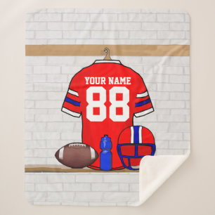 Personalisiert Red White Football Jersey Sherpadecke