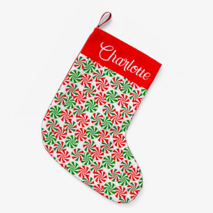 Personalisiert Red White Peppermint Candy Kleiner Weihnachtsstrumpf