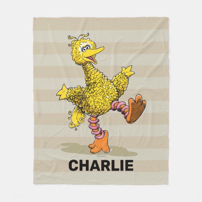 Personalisiert Retro Art Big Bird Fleece Blankon (Vorderseite)