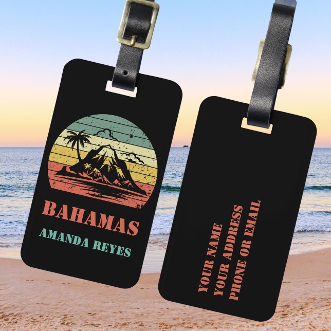 Personalisiert Retro Bahamas Gepäckanhänger (Von Creator hochgeladen)