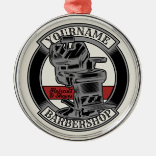 Personalisiert Retro BarberShop Barber Chair Salon Ornament Aus Metall