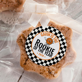 Personalisiert Retro Basketball Geburtstagsparty Runder Aufkleber