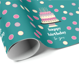 Personalisiert Retro Birthday Cake Candles Niedlic Geschenkpapier