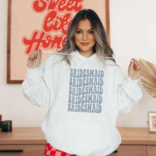 Personalisiert Retro Boho Dusty Blue Bachelorette Hoodie