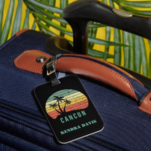 Personalisiert Retro Cancun Souvenir Gepäckanhänger