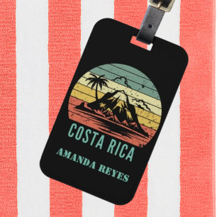 Personalisiert Retro Costa Rica Beach Gepäckanhänger