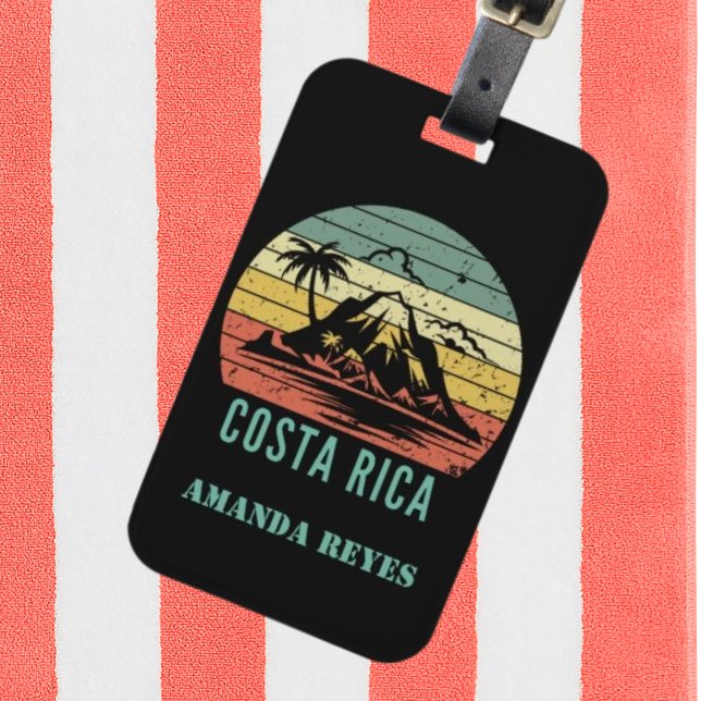 Personalisiert Retro Costa Rica Beach Gepäckanhänger (Von Creator hochgeladen)
