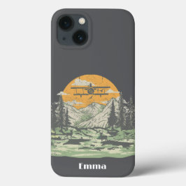 Personalisiert, Retro, Flugzeug, Sonnenuntergang,  Case-Mate iPhone Hülle