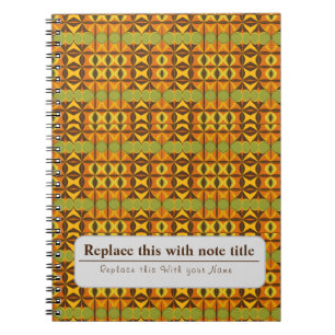 Personalisiert Retro Funky Orange-Aquamarin Notizblock