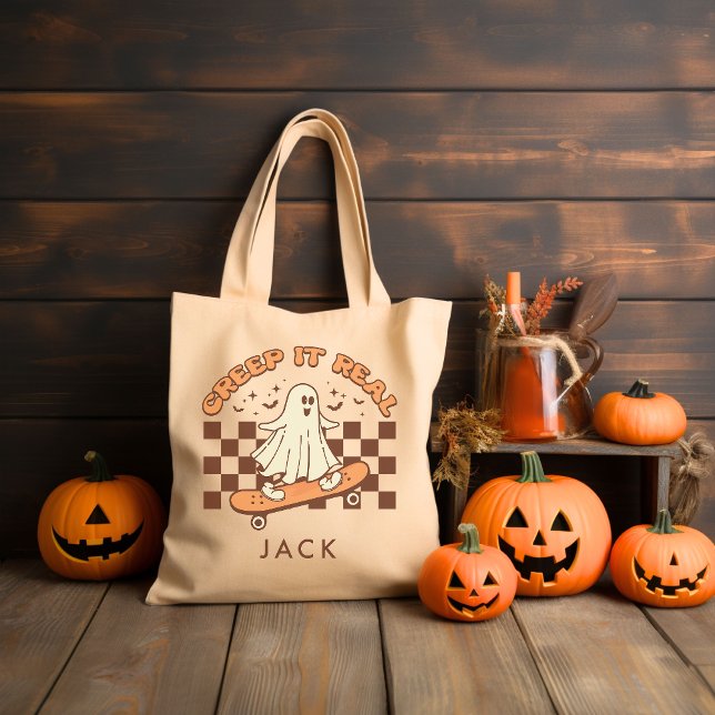 Personalisiert Retro Groovy Halloween Tragetasche (Von Creator hochgeladen)