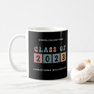 Personalisiert Retro-Klasse 2023 Abschluss Niedlic Kaffeetasse