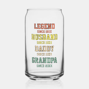 Personalisiert Retro Legend Husband Daddy Grandpa Dosenglas