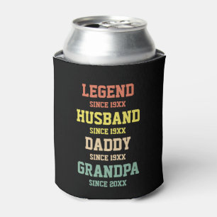 Personalisiert Retro Legend Husband Daddy Grandpa Dosenkühler
