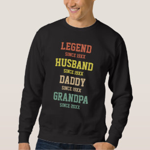 Personalisiert Retro Legend Husband Daddy Grandpa Sweatshirt