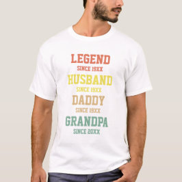 Personalisiert Retro Legend Husband Daddy Grandpa T-Shirt
