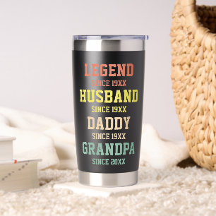 Personalisiert Retro Legend Husband Daddy Grandpa Thermobecher