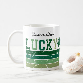 Personalisiert Retro "Lucky" St. Patrick's Day Kaffeetasse