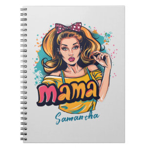 Personalisiert Retro Mama Pop Art. 10 Notizblock