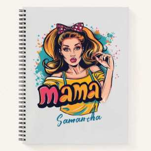 Personalisiert Retro Mama Pop Art. 10 Notizbuch