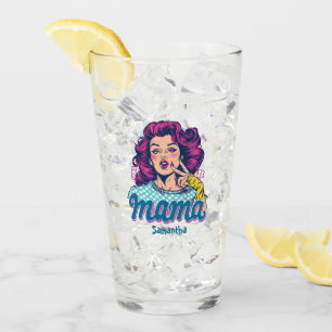 Personalisiert Retro Mama Pop Art. 11 Glas