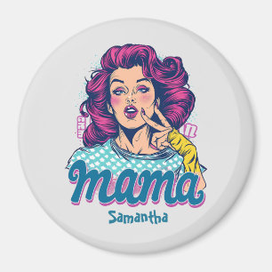 Personalisiert Retro Mama Pop Art. 11 Magnet