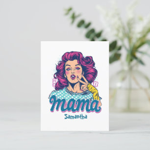 Personalisiert Retro Mama Pop Art. 11 Postkarte