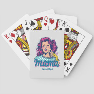 Personalisiert Retro Mama Pop Art. 11 Spielkarten