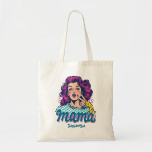 Personalisiert Retro Mama Pop Art. 11 Tragetasche