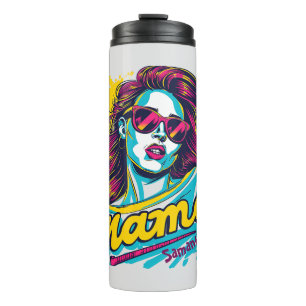Personalisiert Retro Mama Pop Art. 12 Thermosbecher