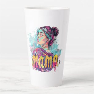 Personalisiert Retro Mama Pop Art (13) Latte Tasse