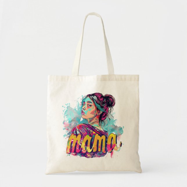Personalisiert Retro Mama Pop Art. 13 Tragetasche (Vorne)
