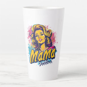 Personalisiert Retro Mama Pop Art (14) Latte Tasse
